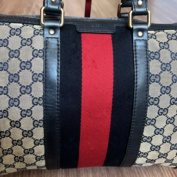 A196- ๐ฏ % authentic Gucci Boston tote bag - Picture 10 of 16